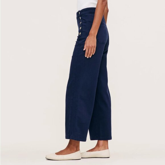 NWT DL1961| Hepburn Wide Leg High Rise Ankle Bright Navy Jeans - Picture 4 of 17